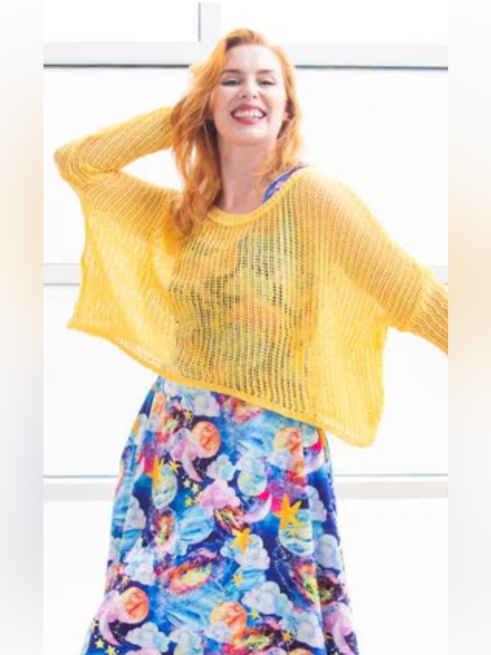 Elhoffer Delirious Crop Top in Lemon, XS/S, Like New